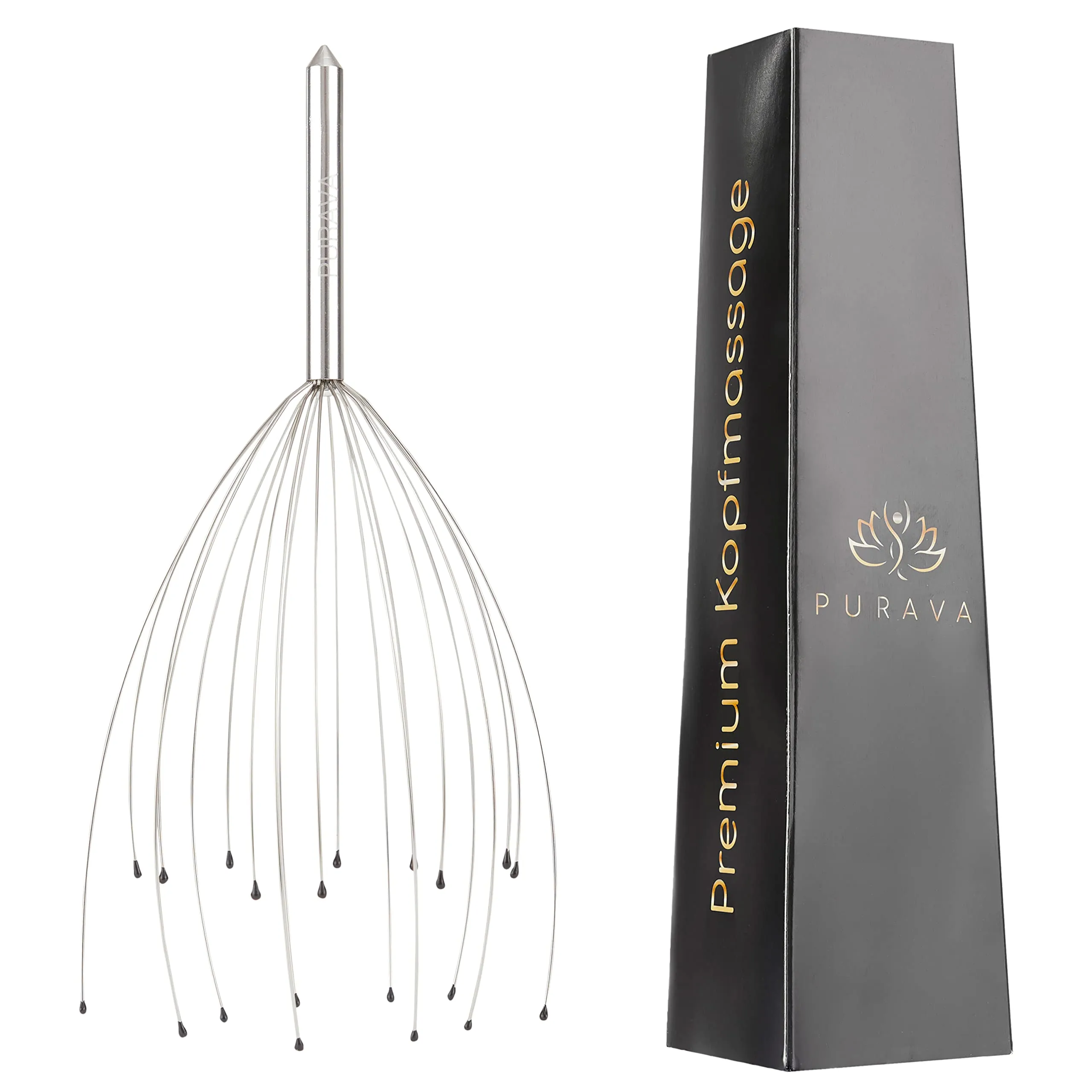 PURAVA (Original) Head Massager with Improved Design - Head Scratcher Massager with 20